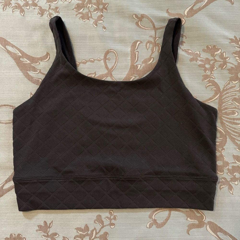 Nike Dri-Fit Yoga Luxe Athletic Black Cropped Tank Top Size Small